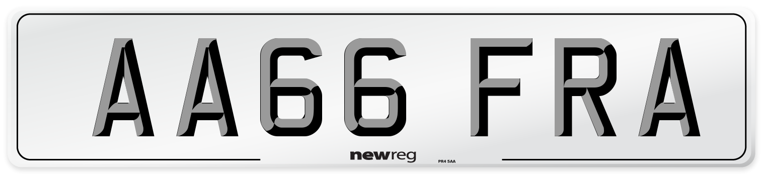 AA66 FRA Number Plate from New Reg